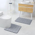 Buganda Memory Foam U-Shaped Contour Toilet Rugs, Non Slip Absorbent Bathroom Mats, 24" x 24", Grey