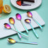 Berglander Rainbow Teaspoon, Stainless Steel Dessert Spoon with Colorful Titanium Plating, 6.5 Inches, Pack of 6