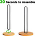 Black Wood Paper Towel Holder, Free-Standing Countertop Kitchen Towel Holder with Non-Slip Base