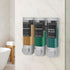 Emelunox 3-Chamber Wall Mount Shower Dispenser - No-Drill Adhesive or Drill Mount - Refillable Shampoo, Conditioner