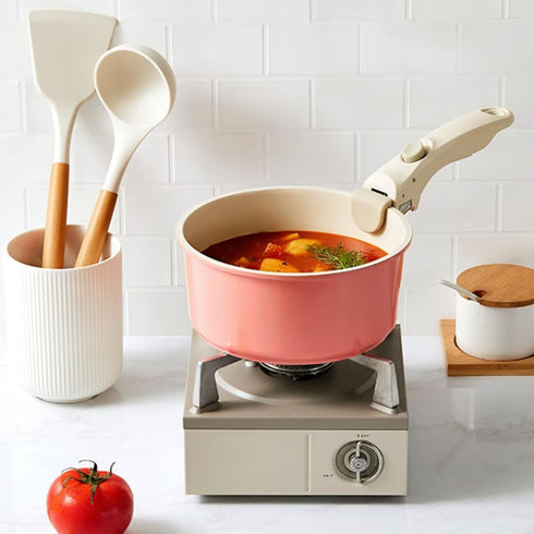 IKTU Removable Handle White,Handle for Detachable Removable Cookware Detachable Removable Pan Handle Universal Pot Handle Replacement Suitable for All Cookware Cream White by IKTU