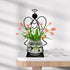 Angel Plant Terrarium with Metal Stand, Air Planter Bulb Glass Vase Metal