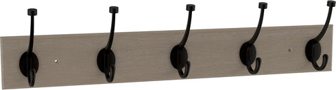 Franklin Brass Pilltop Coat Rack - 27" Wall Mount White Hat Rack with 5 Hooks for Clothes, Towels, Entry Organization
