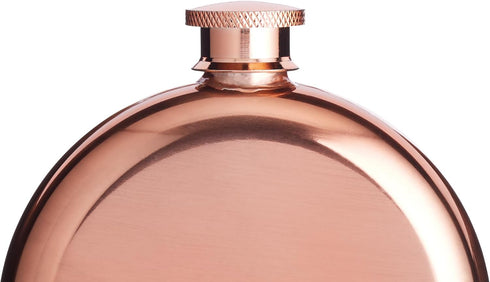 Luxury Stainless Steel Mini Hip Flask - 140 ml (5 fl oz) with Decanting Funnel, Copper Effect