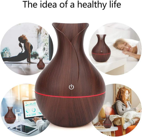 High Capacity Cool Mist Humidifier, for Bedroom, Baby Room, Living Room (Dark Wooden Grain)