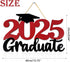 2025 Graduation Party Decorations, Wooden Sign Red Class of 2025 Photo Booth Props, 15.75x9.84 inches