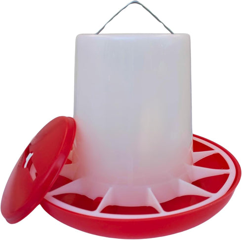 Set 1.5 11 Chicken Waterer and Feeder | Gallon Poultry Drinker and Pound Feeder Combo | for Chickens, Ducks, Turkeys