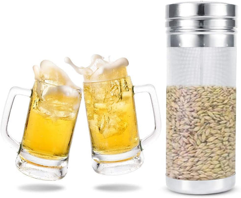Beer Dry Hopper Filter, 300 Micro Mesh Stainless Steel Beer Hop Strainer with Cleaning Brush for Homebrew, Wine, Coffee