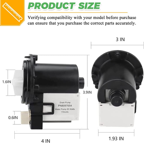 DC31-00054A Washer Drain Pump by Techecook - Replacement for Samsung Kenmore Washing Machine