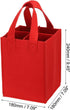 PATIKIL 4 Bottle Wine Carrier Tote Bag, Wine Bottle Carrying Bag with Divider Reusable Wine Storage Bag Felt Grocery Bags Portable Gift Bag, Red
