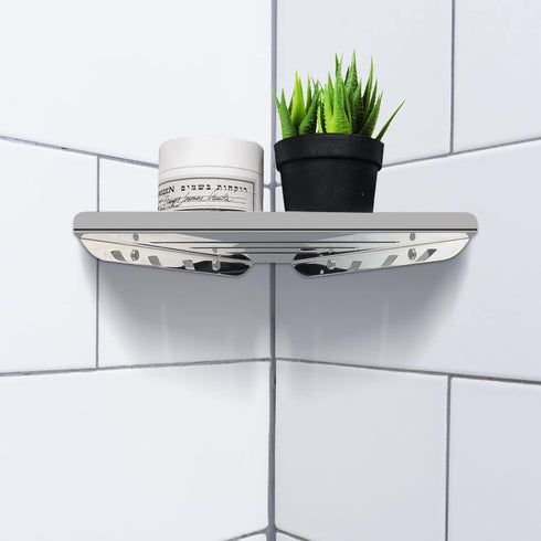 Sanbege 2 304 Pcs Stainless Steel Corner Shelf with Screws, Triangle Shower Caddy, Wall Mount Soap Holder for Bathroom