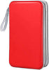 CD Case Wallet, 80 Capacity DVD VCD Media Blu-ray Holder, Storage Organizer, Red