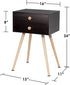 2-Drawer 4 Giantex Mid Century Modern Nightstand, Bedside Tables with Solid Wood Legs, Night Stand for Small Spaces
