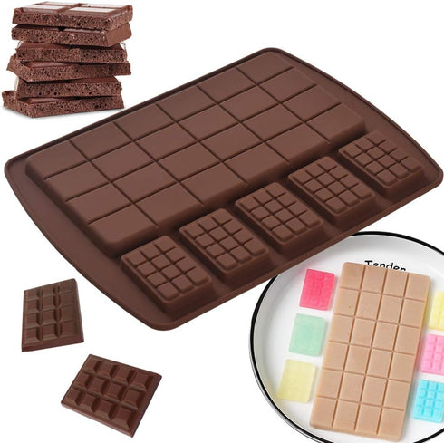 Newk Silicone Break Apart Chocolate Molds, Candy and Energy Bar Molds, Pack of 6