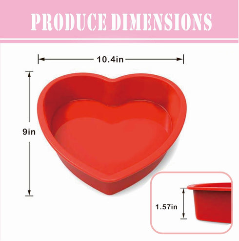 2 Packs Silicone Heart Shaped Cake Pans for Baking, 10inch Cake Molds for cakes and Chocolate Cakes, Non-stick silicone bakeware sets, Easy Clean, Freezer, Microwave and Oven Safe by SOV