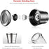 Salt and Pepper Grinder Set of 2 Stainless Steel Manual Spice Grinders with Adjustable 5 Grade Coarseness, Gift Set