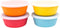 WeeSprout Bamboo Kids Bowls with Lids, Set of Four 10 oz, Dishwasher Safe Bamboo Bowls for Leftovers (Blue, Yellow,