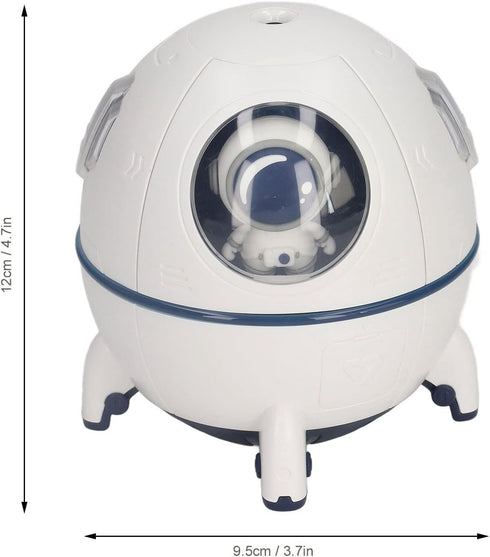 Space Capsule Humidifier, 220ml USB Ultrasonic Cool Air Mist Humidifier 7 Colors Light Cute Mini Portable Humidifier with Night Light for Home Office Car Bedroom Travel (White) by Asixxsix