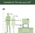 2-Tier 32 inch, 15.8 23.8 11, Furinno TURN-N-TUBE TV Riser Stand, Small Elevated No Tools TV Stand, TV Console for TV