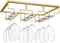 Wine Glass Rack, Under Cabinet Stemware Holder, Metal Organizer for Kitchen Bar (Gold, 3 Rows 1 Pack)