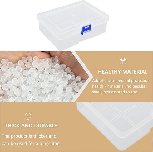 CHILDHOOD 2 Pack Clear Plastic Clip Box, Small Crayon Box Containers with Lids, 6.5 x 4.5 Inches