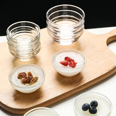 Set of 10 Mini Prep Bowls, 2.36 Inch Small Glass Bowls, Stackable Clear Pyrex for Prep, Dessert, Dips