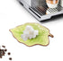 Green Leaf Shape Spoon Rest - Ceramic Spoon Holder for Stove Top, Farmhouse Decor with Wooden Spoon, 5.1 W x 7.5 L