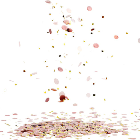TecUnite Round Tissue Paper Table Confetti Dots for Wedding Birthday Party Decoration, Rose Gold Confetti