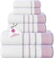 CASA COPENHAGEN White Bay 6Pcs 100% Egyptian Cotton Large Designer Towels Gift