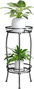 Plant Stand Indoor Outdoor, 2 Tier 27" Tall Metal Plant Stand Shelf,