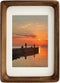 FLECHAZO 4x6 Picture Frame Wood with 3x5 Mat, Natural Solid Walnut Wooden