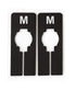 NAHANCO QSDBWKIT2 Black Rectangular Clothing Size Dividers with White Print for XS-XL, Kit of 25
