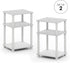 3-Tier 2-Pack, Furinno Just Turn-N-Tube End Table / Side Table / Night Stand / Bedside Table with Plastic Poles