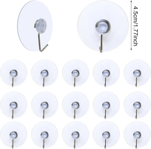 Honbay 30pcs 45mm/1.77" Bathroom Kitchen Suction Cup Wall Hook Hanger