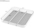 madesmart Large Utensil Tray - Light Grey, 3-compartment, Soft Grip Collection, Non-slip Feet, BPA-free