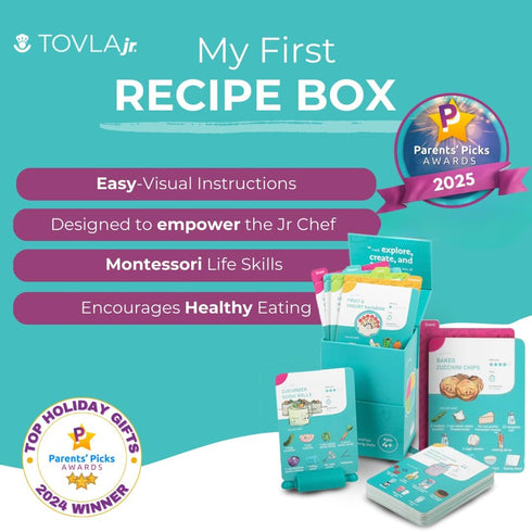 4+ My First Recipe Box for Kids: Montessori-Inspired, Easy-to-Follow Recipes with Visual Guides. Cookbook for Kids Ages