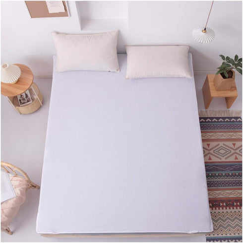 Mattress Topper Protector Pad - Waterproof Breathable Cotton Mattress Protector with Anchor Bands, Twin Size