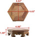4.65" 1.38" Wooden Display Stand Base x Hexagonal Wood Carved Pedestal Oriental Style Home Decoration for Vase, Flower