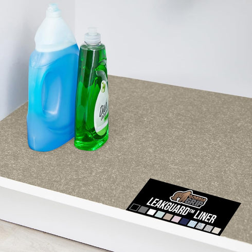GORILLA GRIP LeakGuard Non-Adhesive Under Sink Mat, Waterproof Quick Dry Shelf Liner, 24x30 Beige