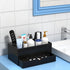 NIUBEE Hair Tool Organizer, Black Acrylic Hair Dryer and Styling Organizer with Drawer for Bathroom Countertop