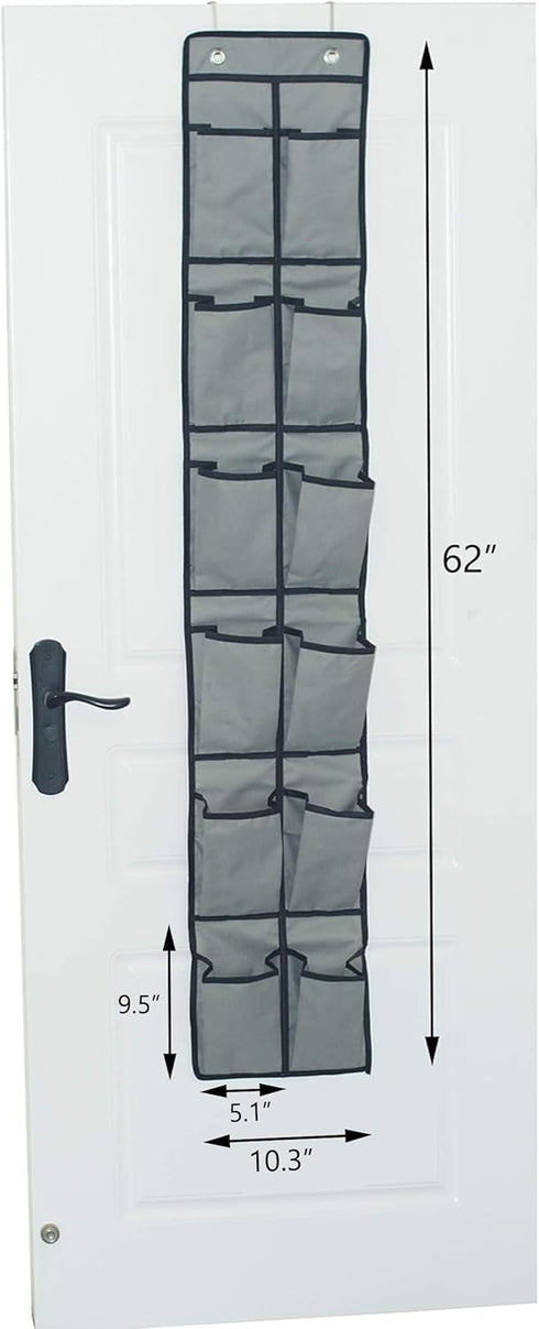 Shoe Organizer Over the Door 12 Pockets Shoe storage for Bedroom Door Hanging Shoe Rack Bathroom Closet Storage (Gray-2 Pack) by LONGTEAM