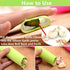 Garlic Press Rocker Stainless Steel - 3-in-1 Garlic Mincer, Peeler Silicone, Brush, Pounding Tool Mincer Masher