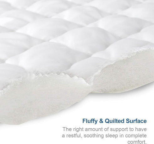 Twin Extra Long (XL) Mattress Protector Pad Waterproof Quilted for College Dorm Room Essentials, Soft & Cooling Twin XL Mattress Topper Cover Fitted with Deep Pocket to 14", (White) by SPRINGSPIRIT