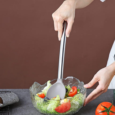 Berglander Cooking Spoon, Non-stick Silicone Solid Serving Spoon, Basting Spoon for Cooking, Dishwasher Safe