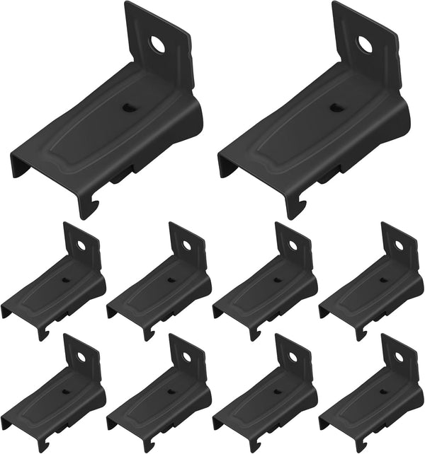 Curtain Track Brackets - Black Curtain Track Wall Mounting Hardware Accessories (10 Pack)