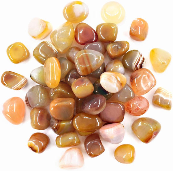 Hilitchi Yellow Agate Stone Tumbled Stones for Plants, Cacti & Succulents, Landscape Decoration (1lb Bag)