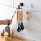 Aosome Under Cabinet Utensil Holder Hanger Hook, 2 Pack, Black & White for Kitchen and Bathroom