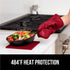 Gorilla Grip Heat and Slip Resistant 4 Piece Silicone Oven Mitt and Trivets Set - Waterproof, Cotton Lined