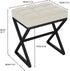 15.74" D11.81" W18.11" UHBD033Y YMYNY Vanity Stool, Linen Footrest Stool, Ottoman Bench with X-Shaped Metal Legs