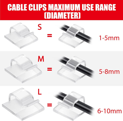 Maitys 60 Pieces Christmas Cable Clips, Heavy Duty Hooks for Outdoor Light Clips with Adhesive Strips